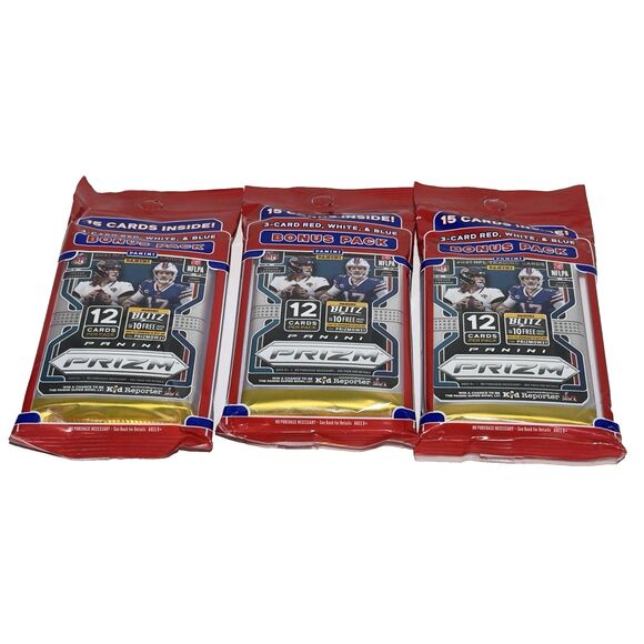 2021 Panini Prizm Football Cello Value Pack Lot of 3 Factory Sealed NFL Cards - Picture 1 of 3